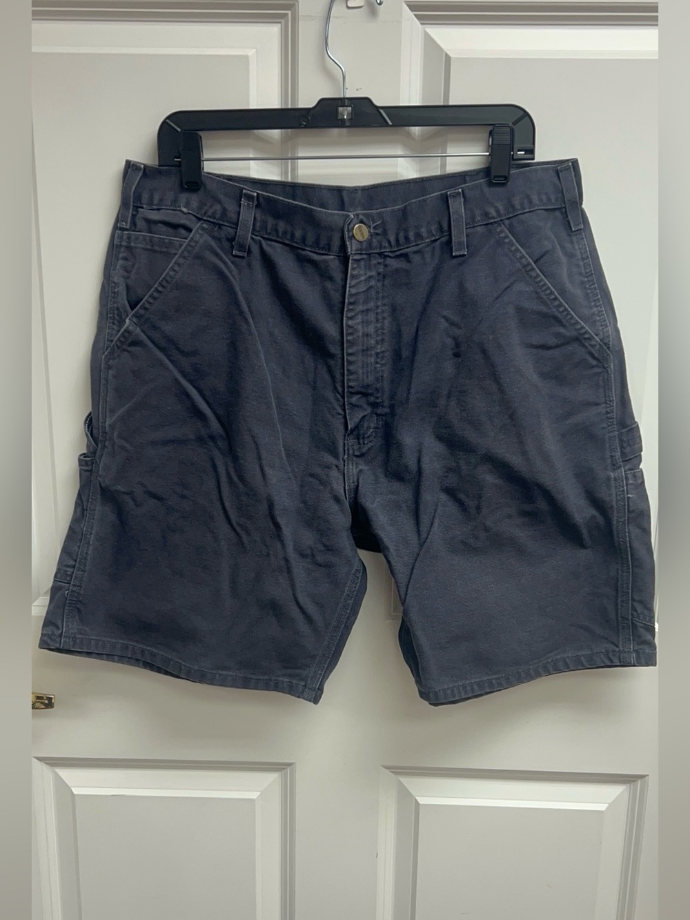 Carhartt Navy Canvas Work Shorts Size 36
